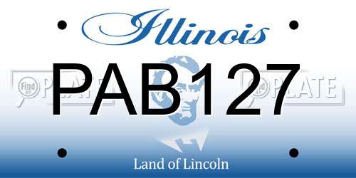 PAB127 Illinois License Plate