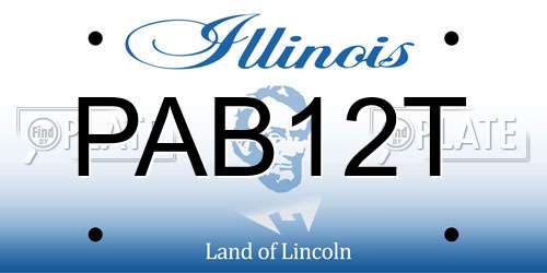 PAB12T Illinois License Plate