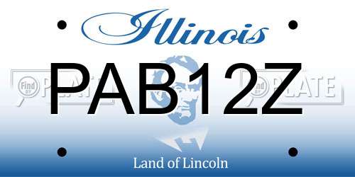 PAB12Z Illinois License Plate