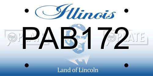 PAB172 Illinois License Plate