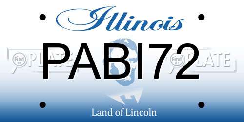 PABI72 Illinois License Plate