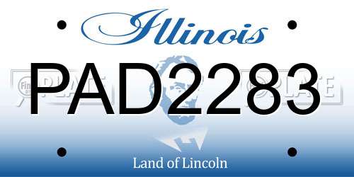 PAD2283 Illinois License Plate