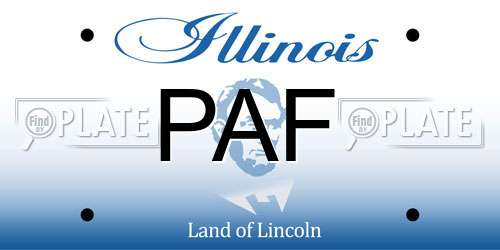 PAF Illinois License Plate