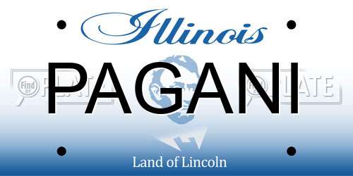 PAGANI Illinois License Plate