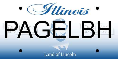 PAGELBH Illinois License Plate