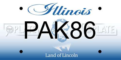 PAK86 Illinois License Plate