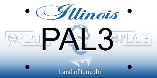 PAL3 Illinois License Plate
