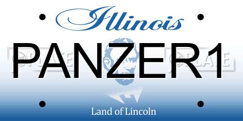 PANZER1 Illinois License Plate