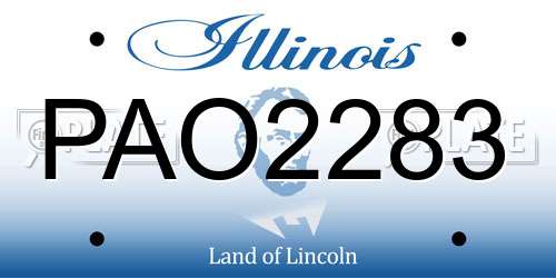 PAO2283 Illinois License Plate