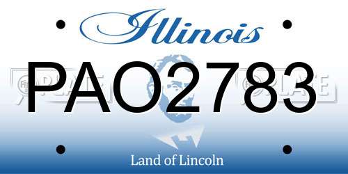 PAO2783 Illinois License Plate