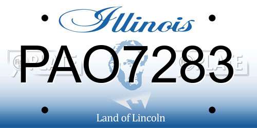 PAO7283 Illinois License Plate