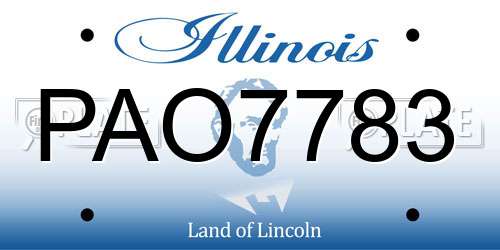 PAO7783 Illinois License Plate