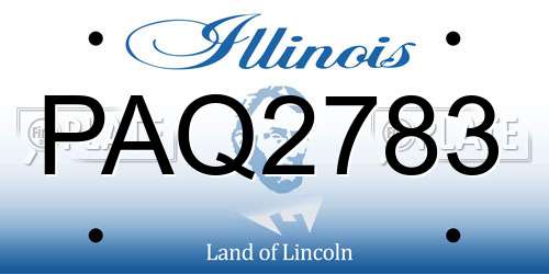 PAQ2783 Illinois License Plate