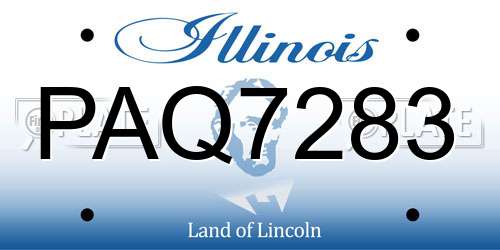 PAQ7283 Illinois License Plate