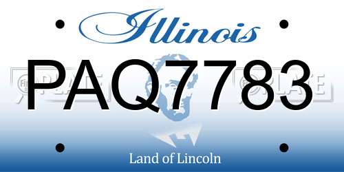 PAQ7783 Illinois License Plate