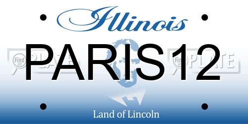 PARIS12 Illinois License Plate