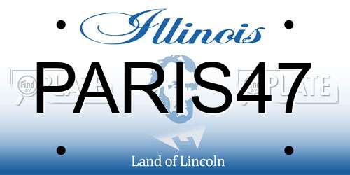 PARIS47 Illinois License Plate