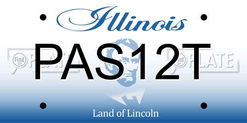 PAS12T Illinois License Plate
