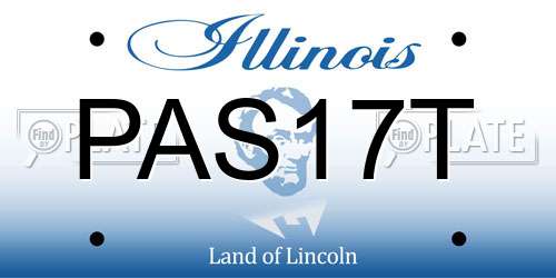 PAS17T Illinois License Plate