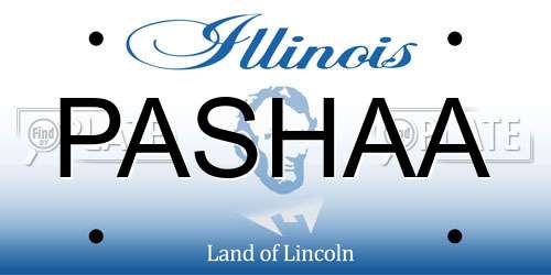 PASHAA Illinois License Plate