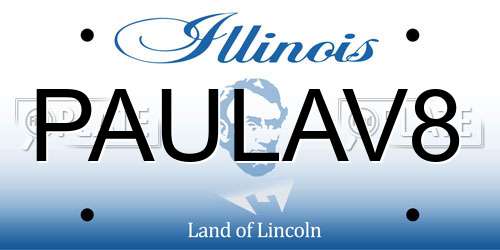 PAULAV8 Illinois License Plate
