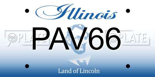 PAV66 Illinois License Plate