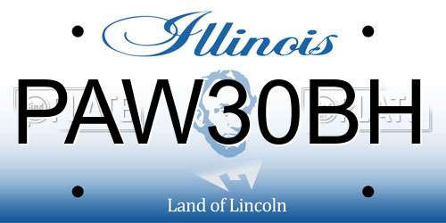 PAW30BH Illinois License Plate