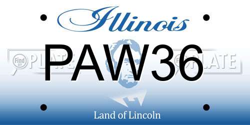 PAW36 Illinois License Plate