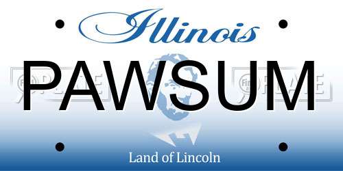 PAWSUM Illinois License Plate
