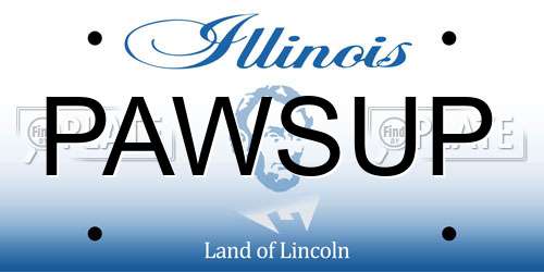 PAWSUP Illinois License Plate