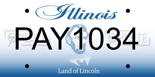 PAY1034 Illinois License Plate