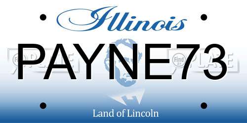 PAYNE73 Illinois License Plate