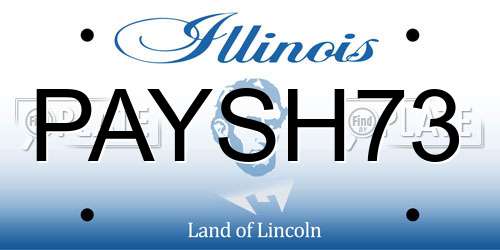 PAYSH73 Illinois License Plate