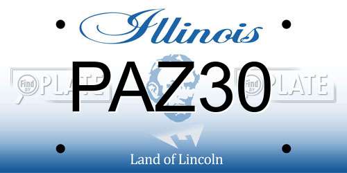 PAZ30 Illinois License Plate