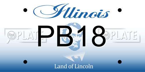 PB18 Illinois License Plate