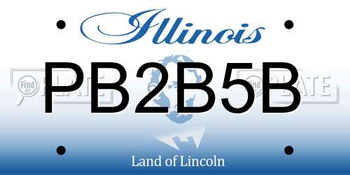 PB2B5B Illinois License Plate