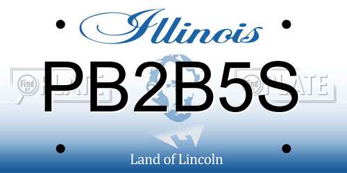 PB2B5S Illinois License Plate