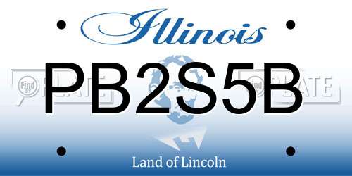PB2S5B Illinois License Plate