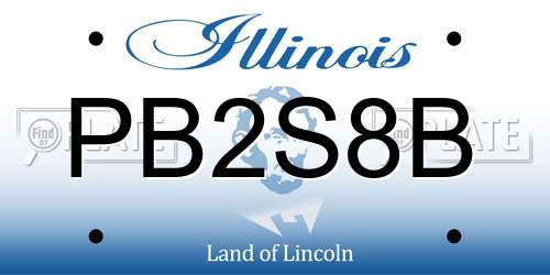 PB2S8B Illinois License Plate