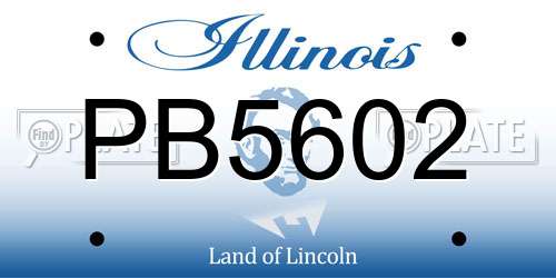 PB5602 Illinois License Plate