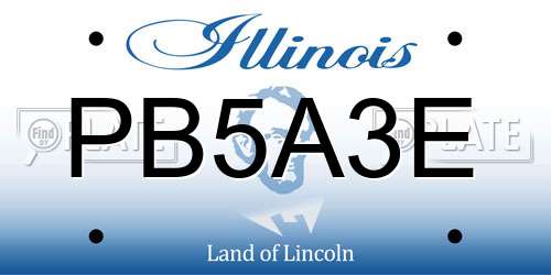 PB5A3E Illinois License Plate