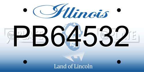 PB64532 Illinois License Plate
