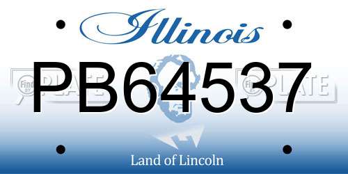 PB64537 Illinois License Plate