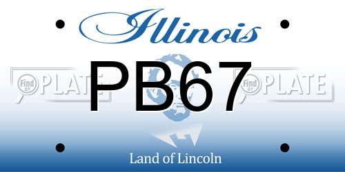 PB67 Illinois License Plate