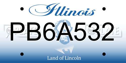 PB6A532 Illinois License Plate