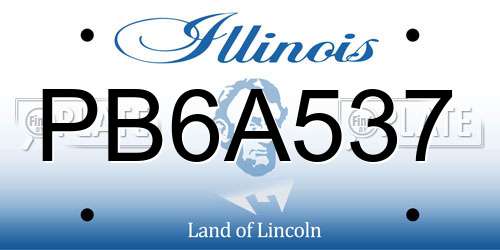 PB6A537 Illinois License Plate