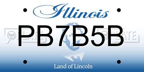 PB7B5B Illinois License Plate