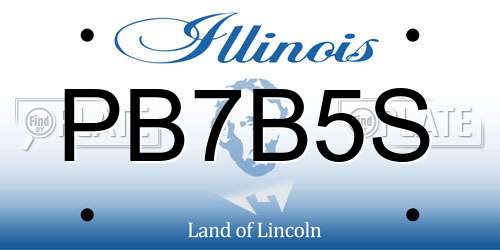 PB7B5S Illinois License Plate