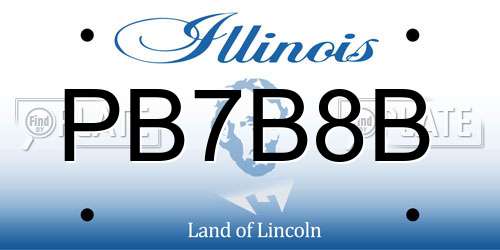 PB7B8B Illinois License Plate