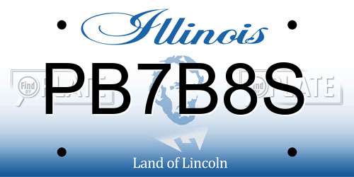 PB7B8S Illinois License Plate